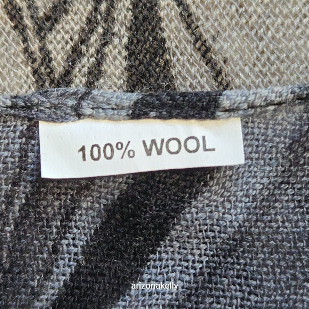 100% Wool Scarf Lightweight Black & Grey - Picture 2 of 13